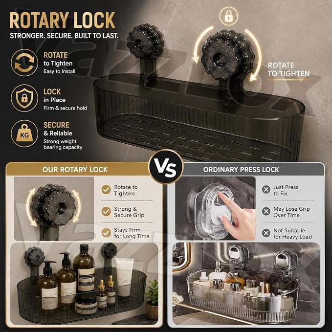 Suction Cup Bathroom Shelf Rack