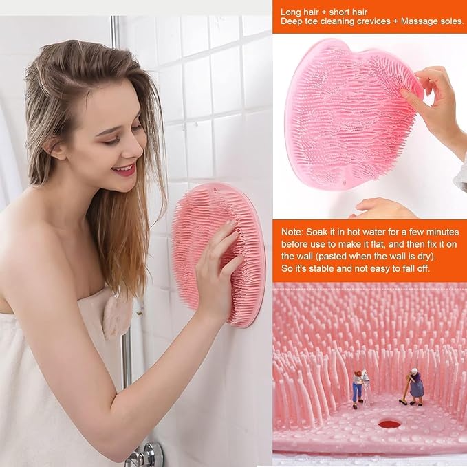 Shower Foot & Back Scrubber Mat with Suction Cups