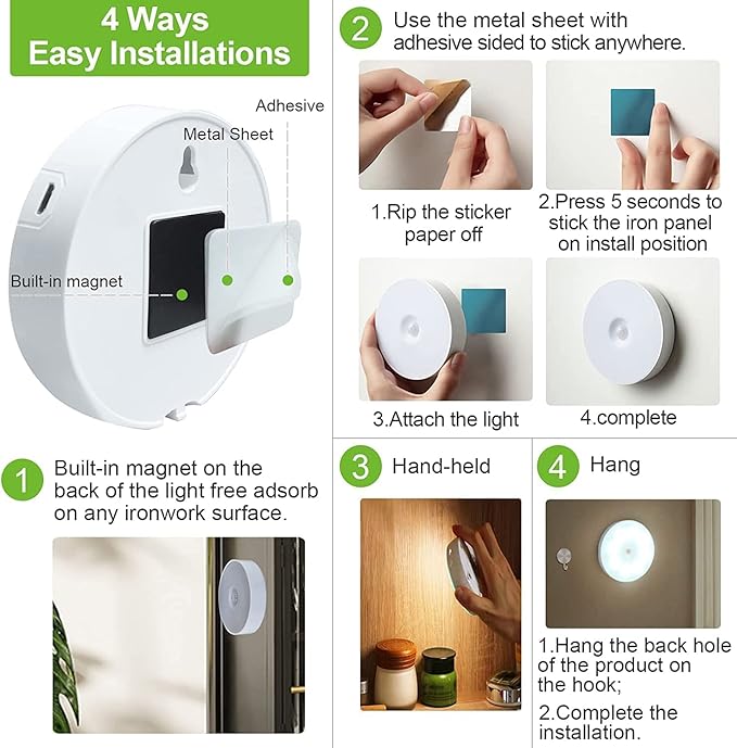 Motion Sensor Light for Home with USB Charging