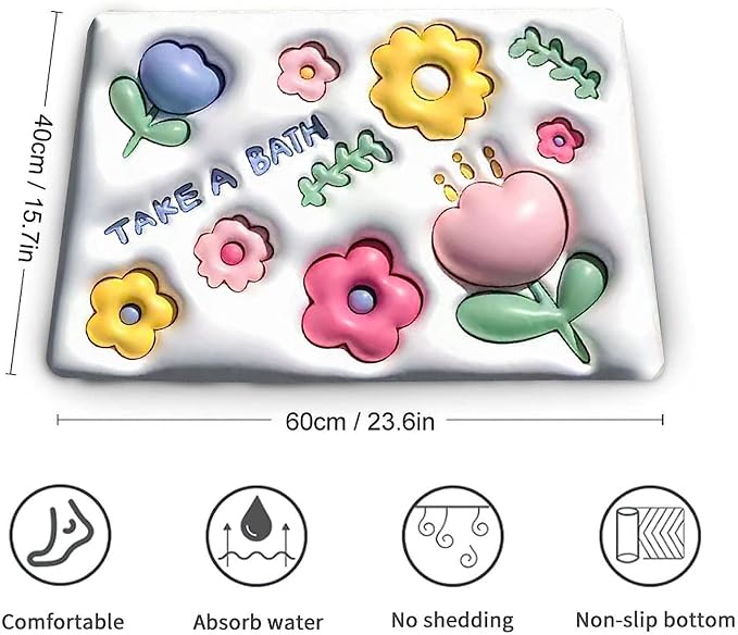 3D Printed Soft Anti Rubber Quick Dry Floor Mat