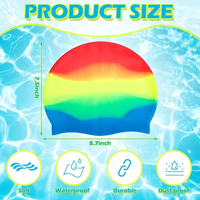 Swim Cap Kids Waterproof Silicone Swimming Caps