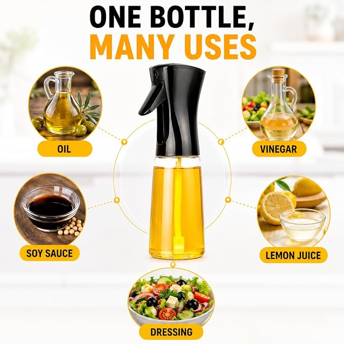 Refillable Olive Oil Sprayer with Fine Mist Trigger