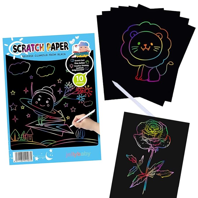 Scratch Art Sheets Magic Drawing Coloring Book Black Scratch Paper