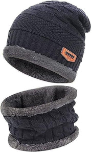 Winter Beanie Hats Scarf Set Neck Warmer