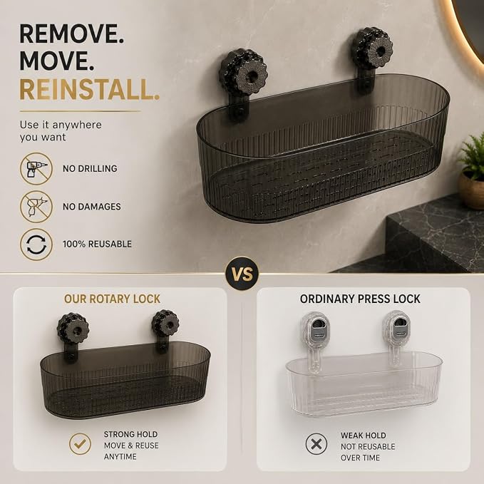 Suction Cup Bathroom Shelf Rack