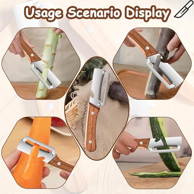 3 in 1 Peeling Knife Bottle Opener Multi-Functional Kitchen with Wooden Handle