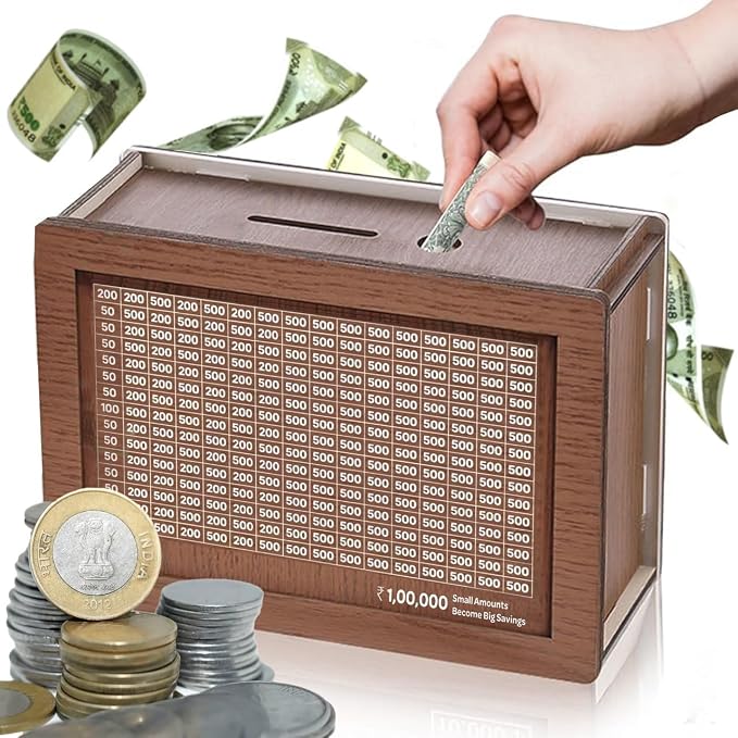 Money Saving Box For Adult Modern Wooden box