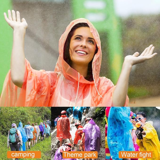 Ponchos Multi-colored Raincoat for Camping Hiking Traveling