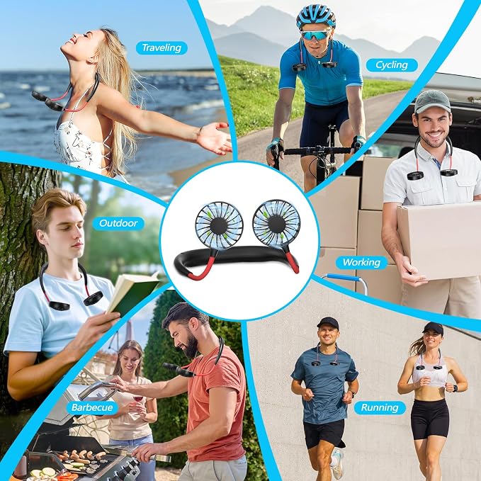 Portable Neck Fan Quiet Portable Battery Fan USB Mini