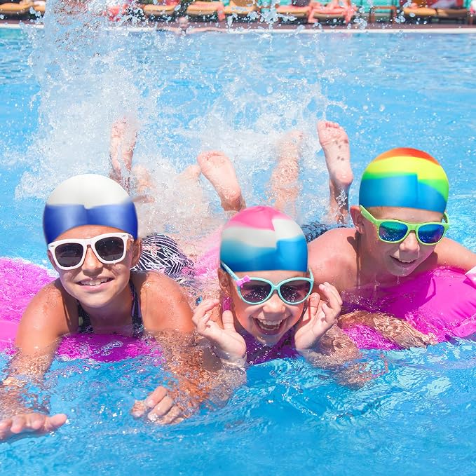 Swim Cap Kids Waterproof Silicone Swimming Caps