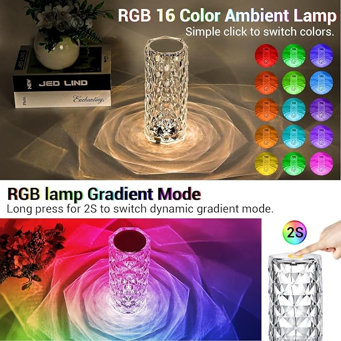 16 Color Changing Touch Bedside Night Light with Remote