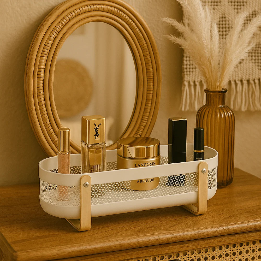 Minimalist Wooden Handle Storage Basket