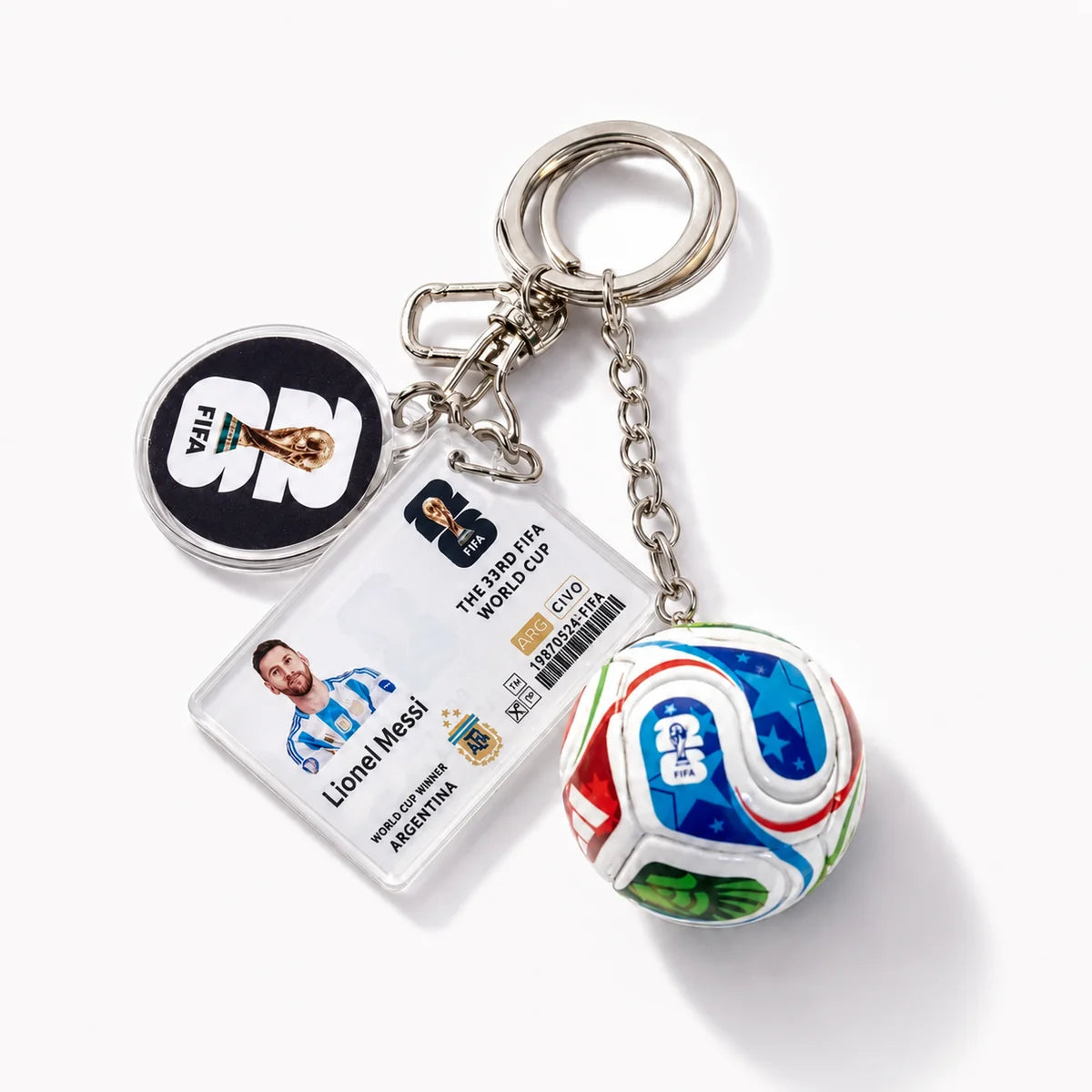 Football Player Trading Card Keychain Charm