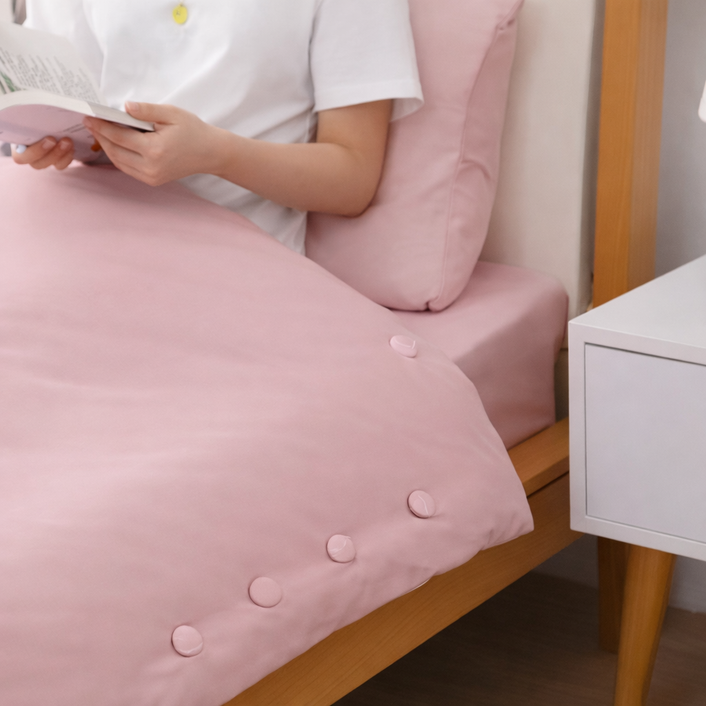 Cozy Button Design Quilt Cover