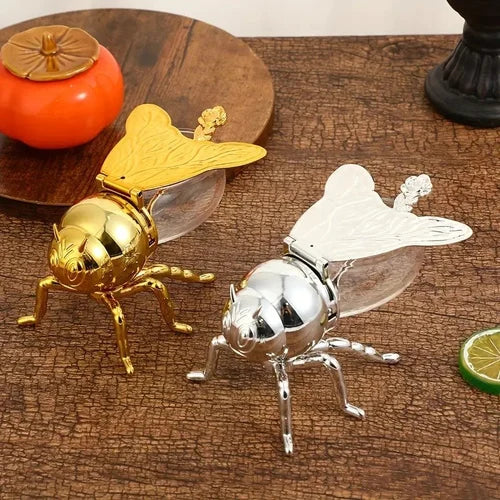Bee Shaped Honey Jar with Spoon Condiment Pot