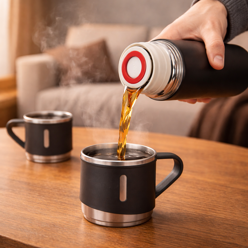 Premium Stainless Steel Flask Set