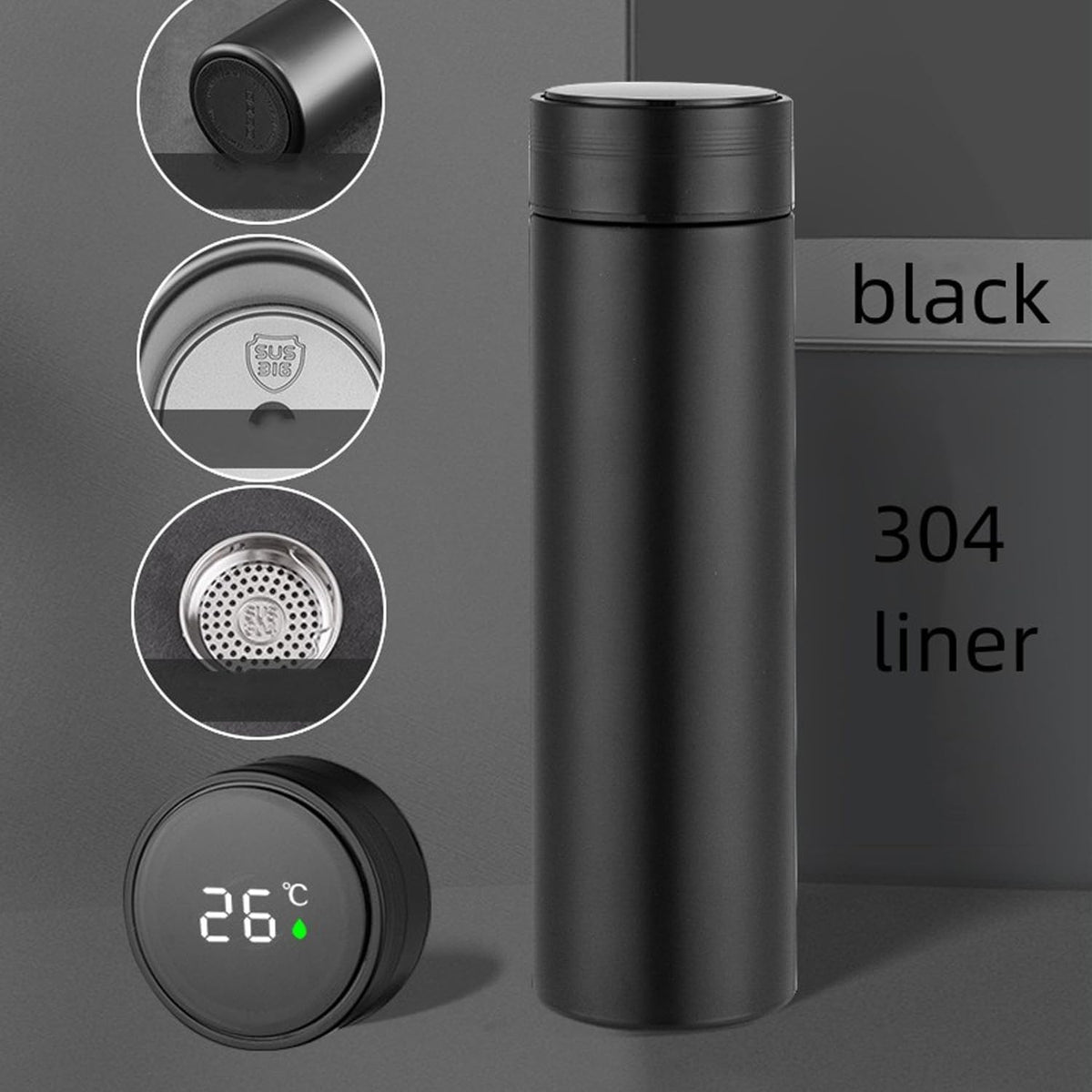 LED Display Thermal Water Bottle