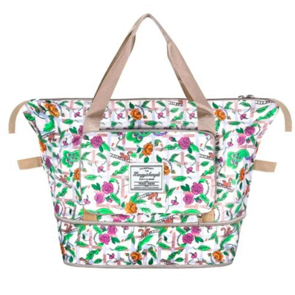 Printed Floral Foldable Storage Bag