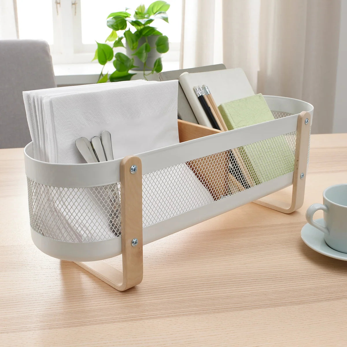 Minimalist Wooden Handle Storage Basket