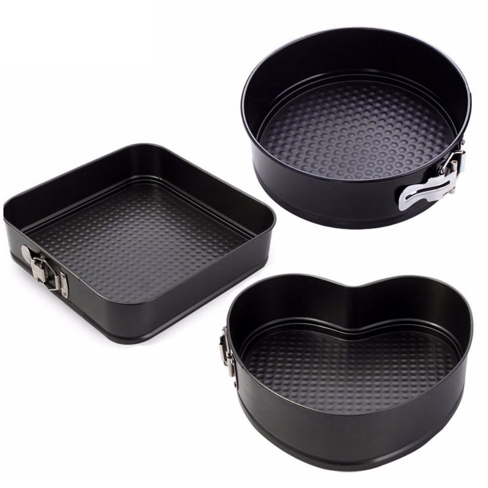 3 Pcs Cake Mould Heart, Square & Round