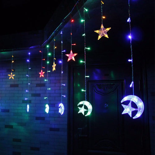 LED String Star Moon Shape Light (Multi Color)