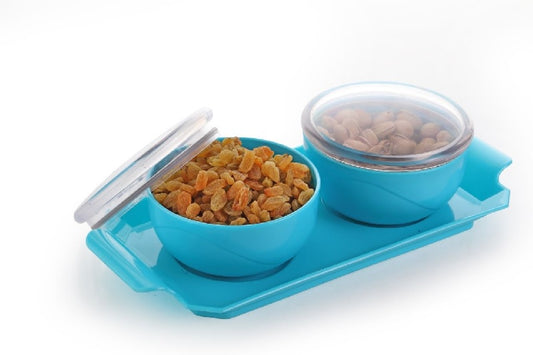 Dry Fruit Air Tight Bowl with Tray 2 piece and 4 piece