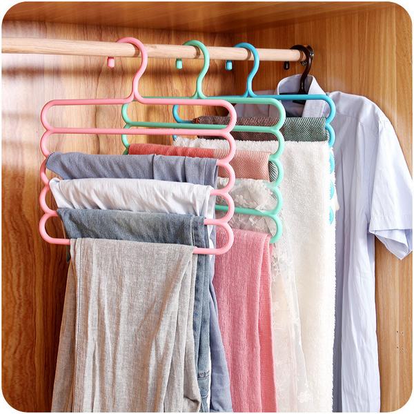 Multi-Layer 5-in-1 Plastic Cloths Hanger (PACK OF 5)