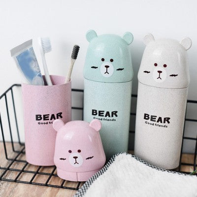 Cute Bear Toothbrush & Paste Holder