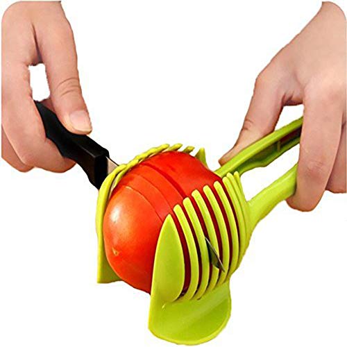 Tomato Slicer Fruits, Potato, Onion, Lemon Cutter Tool Perfect Slicer Cutting Holder