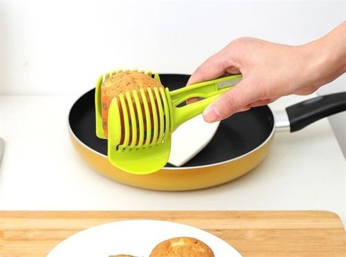 Tomato Slicer Fruits, Potato, Onion, Lemon Cutter Tool Perfect Slicer Cutting Holder