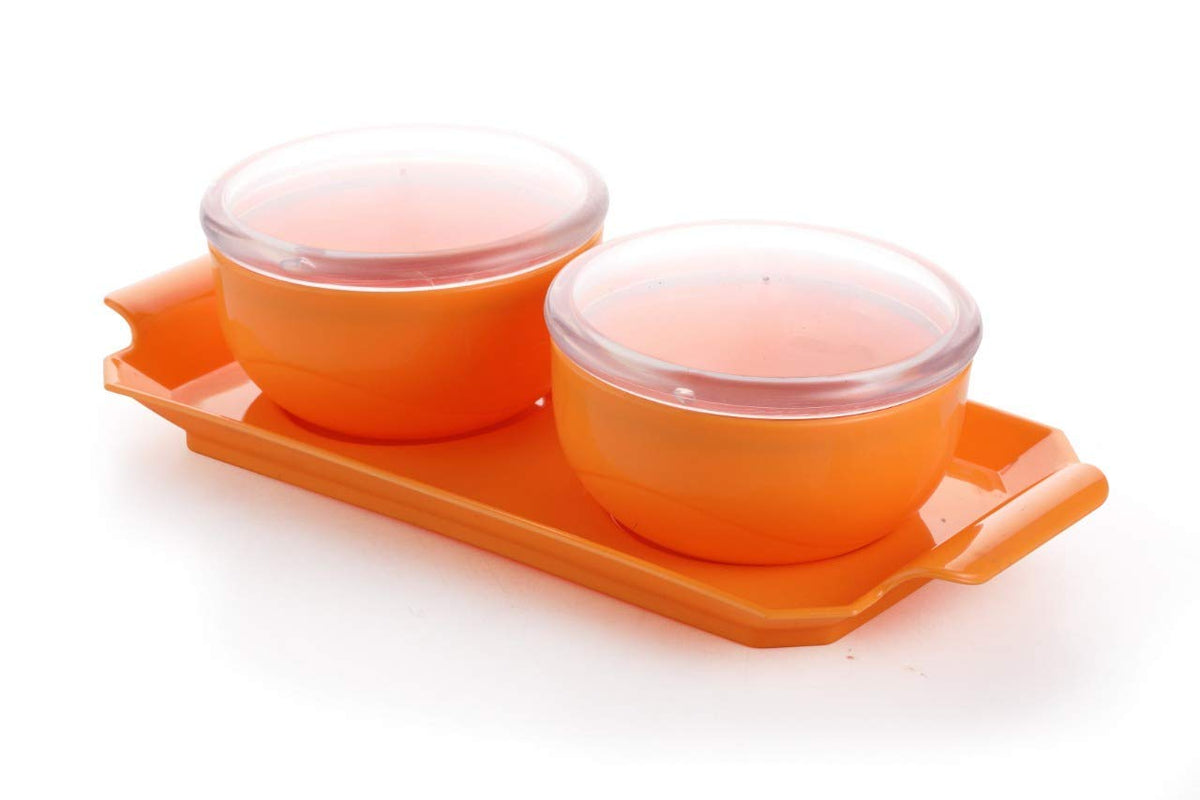 Dry Fruit Air Tight Bowl with Tray 2 piece and 4 piece