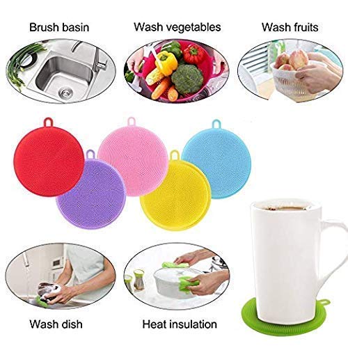 Silicone Round Dishwashing Scrubber