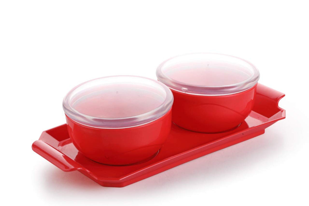 Dry Fruit Air Tight Bowl with Tray 2 piece and 4 piece