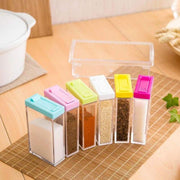 6 Spice Jar set,Plastic Spice Jars Dispenser Easy Flow Storage