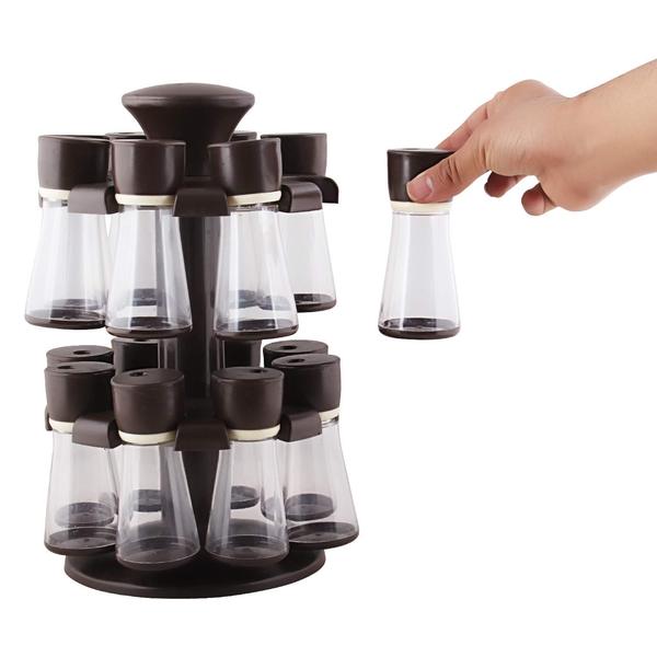 Premium 120 ml Revolving Spice Rack Masala Box Set ( 16 Pieces )