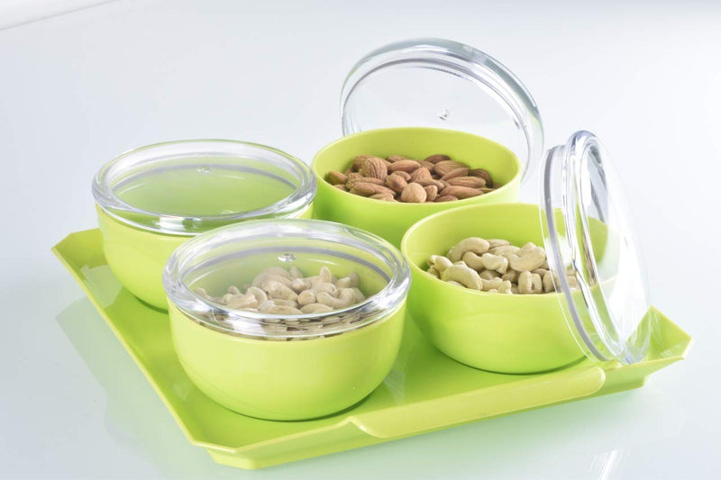Dry Fruit Air Tight Bowl with Tray 2 piece and 4 piece