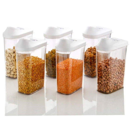 750 Ml Cereal Dispenser Easy Flow Storage Jar (Set Of 6)