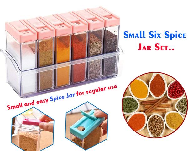 6 Spice Jar set,Plastic Spice Jars Dispenser Easy Flow Storage