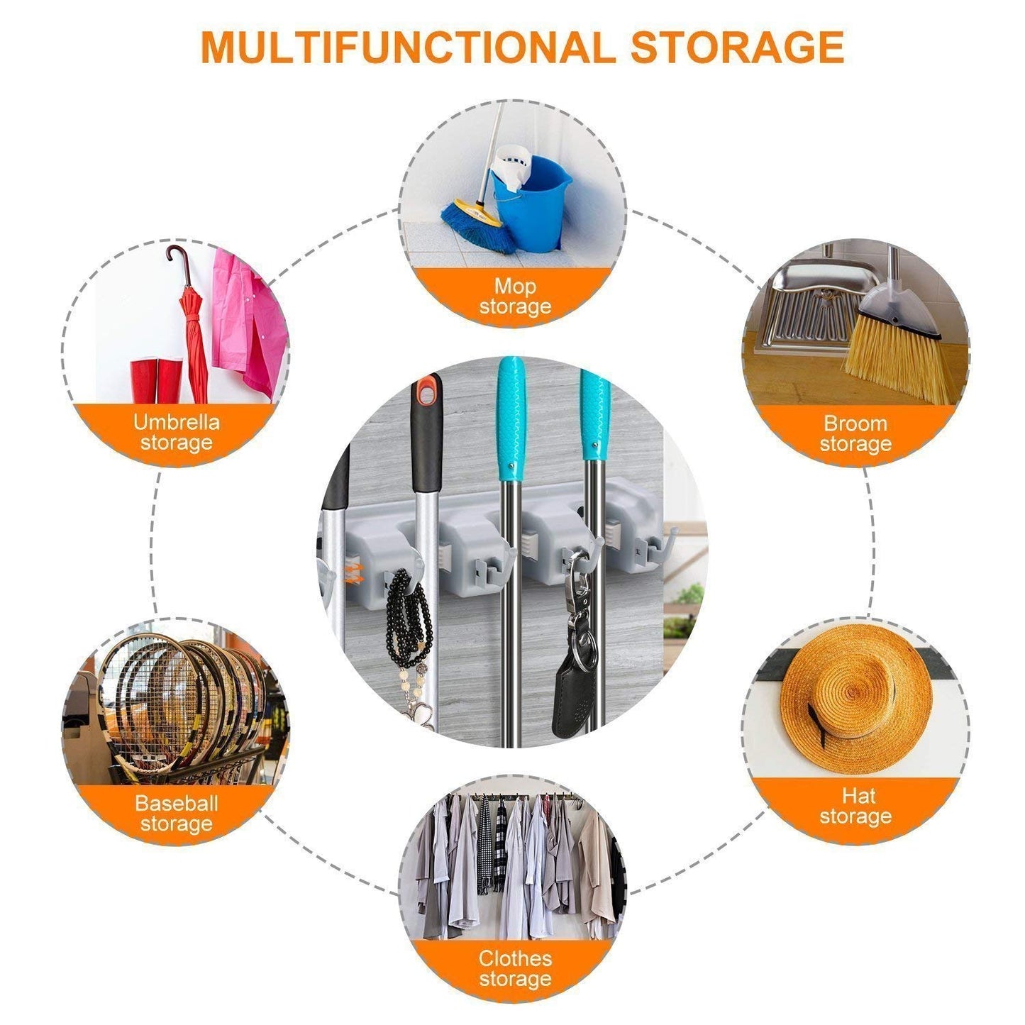 4 Layer Mop & Broom Holder