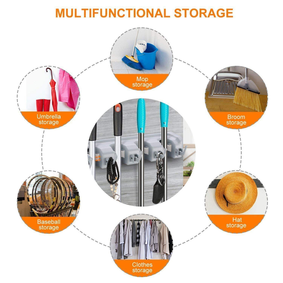 4 Layer Mop & Broom Holder