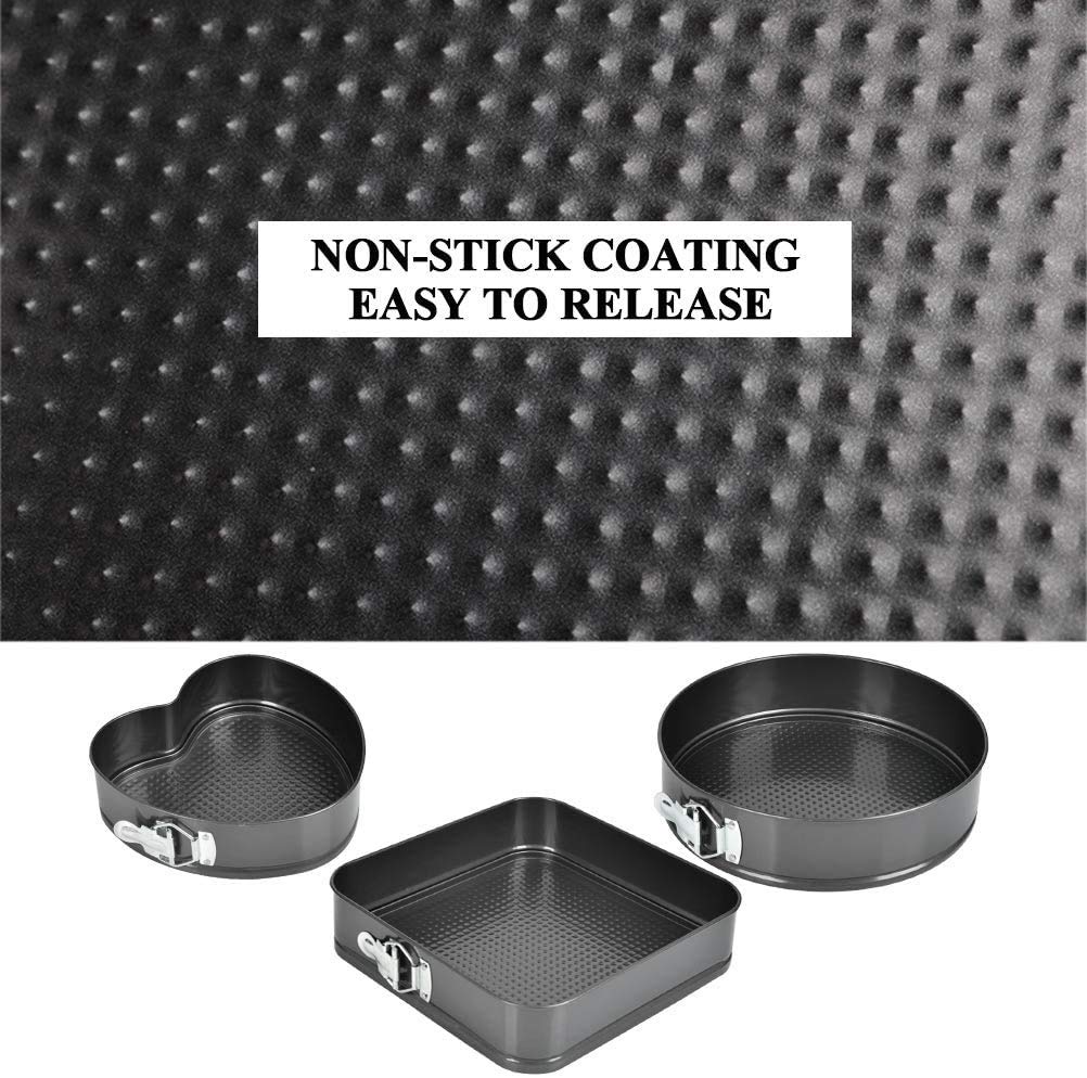 3 Pcs Cake Mould Heart, Square & Round
