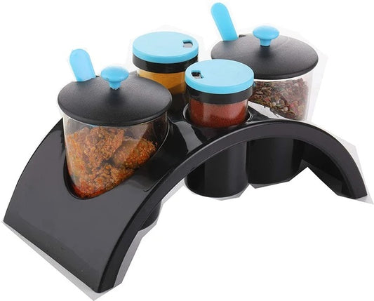 Dining Plastic Spice Storage Rack 4 Piece ( Multicolored )