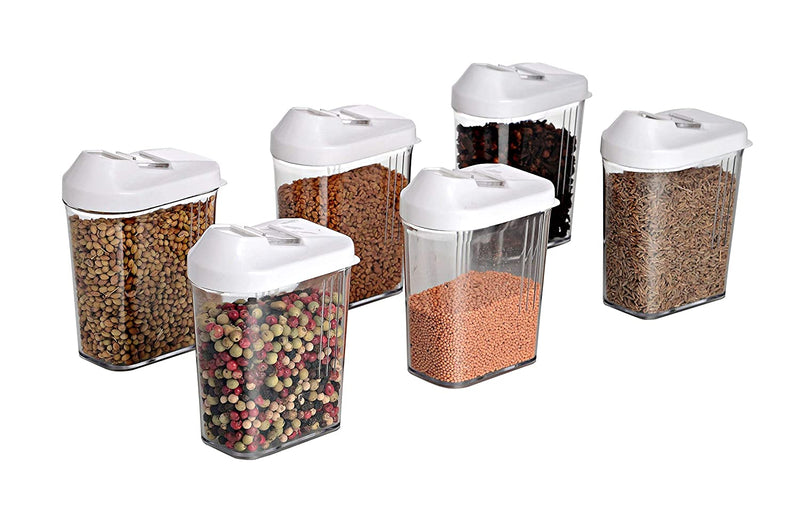 750 Ml Cereal Dispenser Easy Flow Storage Jar (Set Of 6)