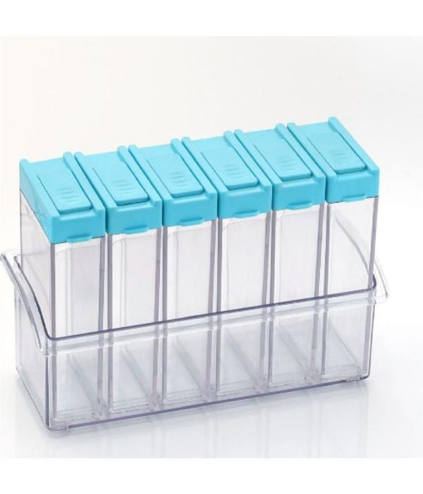 6 Spice Jar set,Plastic Spice Jars Dispenser Easy Flow Storage