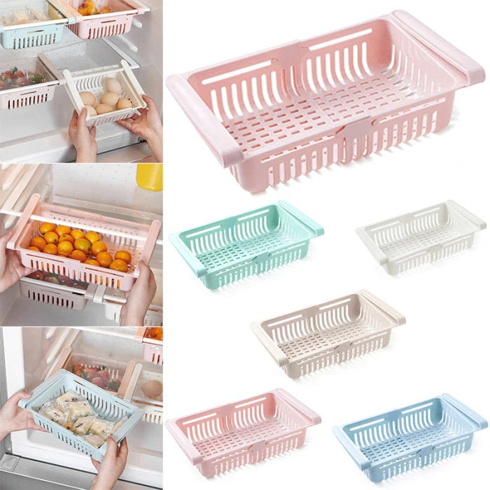 Adjustable Fridge Storage Rack ( PACK OF 4 * MULTI COLOR )