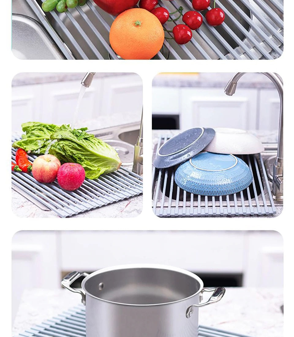Rolling Sink Rack Stainless Steel Adjustable ( drain rack)