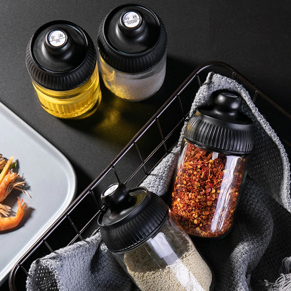3Pcs Portable Spice jar kit Oil Brush, Honey Lid, Seal Seasoning Spoon,