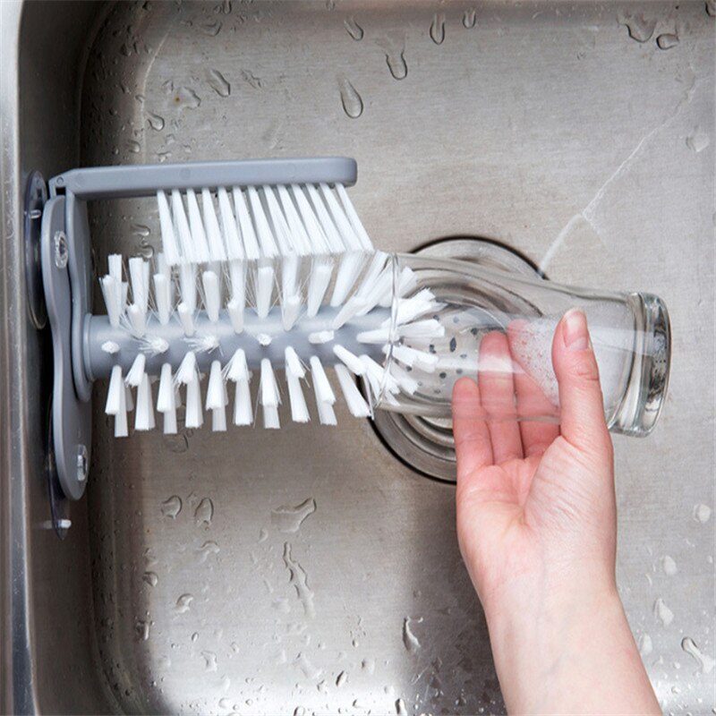 Glass Washing Brush with Suction