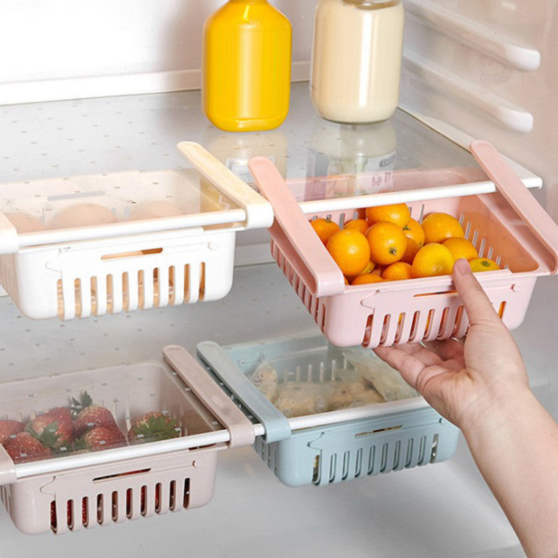 Adjustable Fridge Storage Rack ( PACK OF 4 * MULTI COLOR )