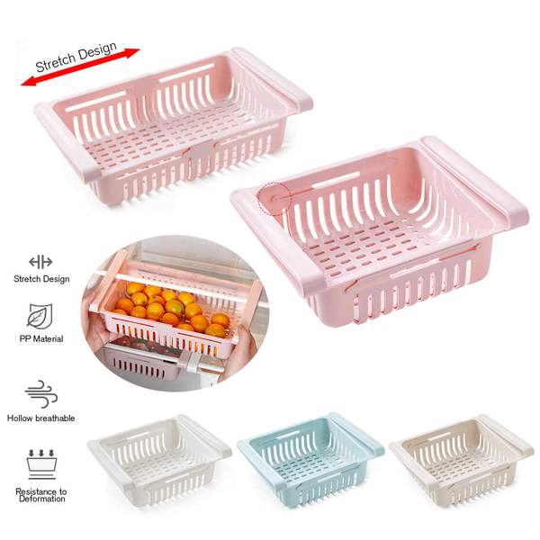 Adjustable Fridge Storage Rack ( PACK OF 4 * MULTI COLOR )